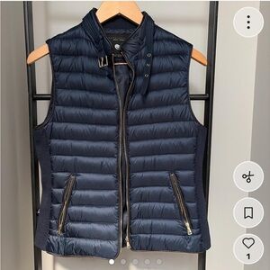 Zara Black Quilted Down VEST with Gold Hardware